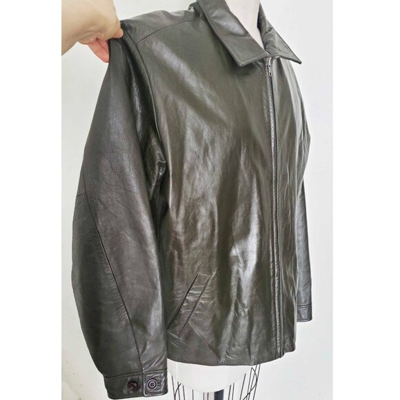 Vintage Gap Mens 90s Genuine Leather Jacket L - Picture 5 of 10